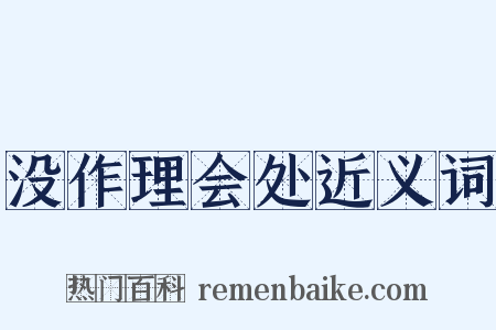 没作理会处近义词是什么意思的图片